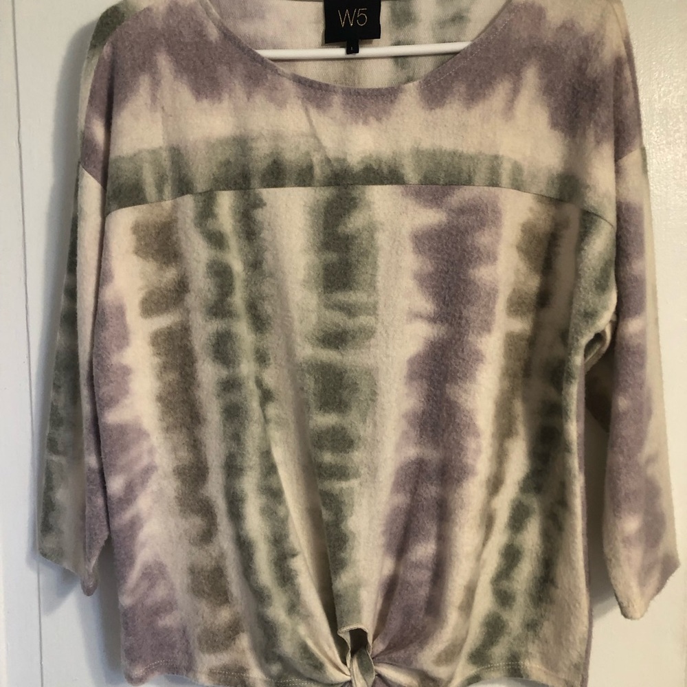 W5 Women's Tie-Dye Top - Green and Purple